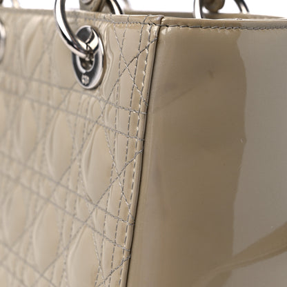 Christian Dior Patent Cannage Medium Lady Dior Beige 12 of 13