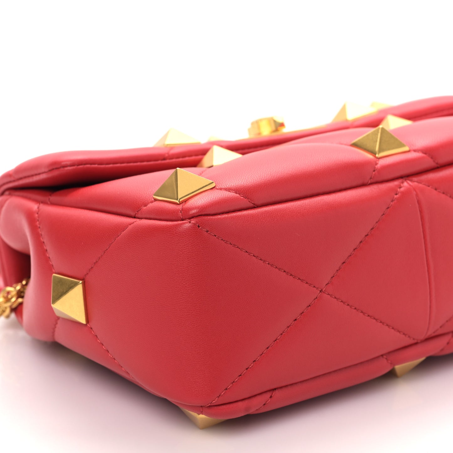 Nappa Medium Roman Stud Shoulder Bag Rouge Pur