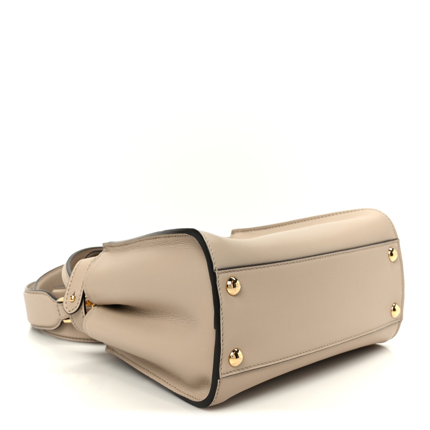 Fendi Vitello Seta Canvas FF Embroidered Mini Peekaboo Iconic Satchel Nuvola 4 of 11