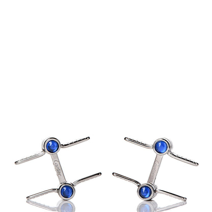 Cartier Sterling Silver Spinel Santos De Biplane Cufflinks 4 of 7