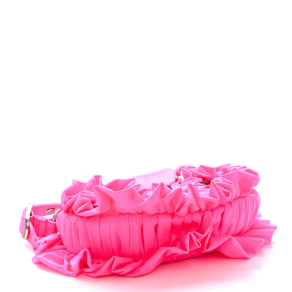Balenciaga Ruffled Jersey Le Cagole Shoulder Bag XS Fluo Pink 4 of 9