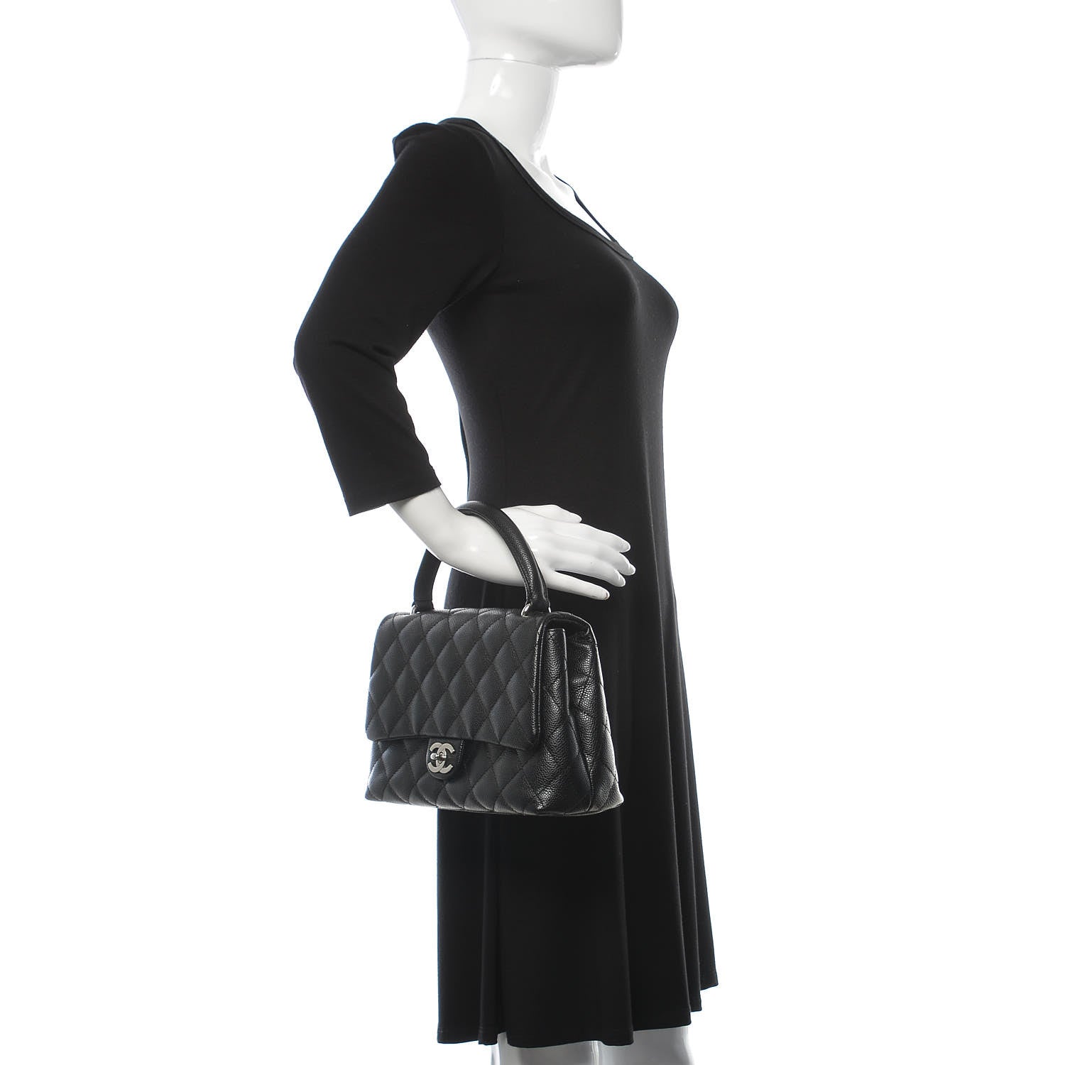 Chanel Caviar Quilted Medium Kelly Flap Bag Black 2 of 11