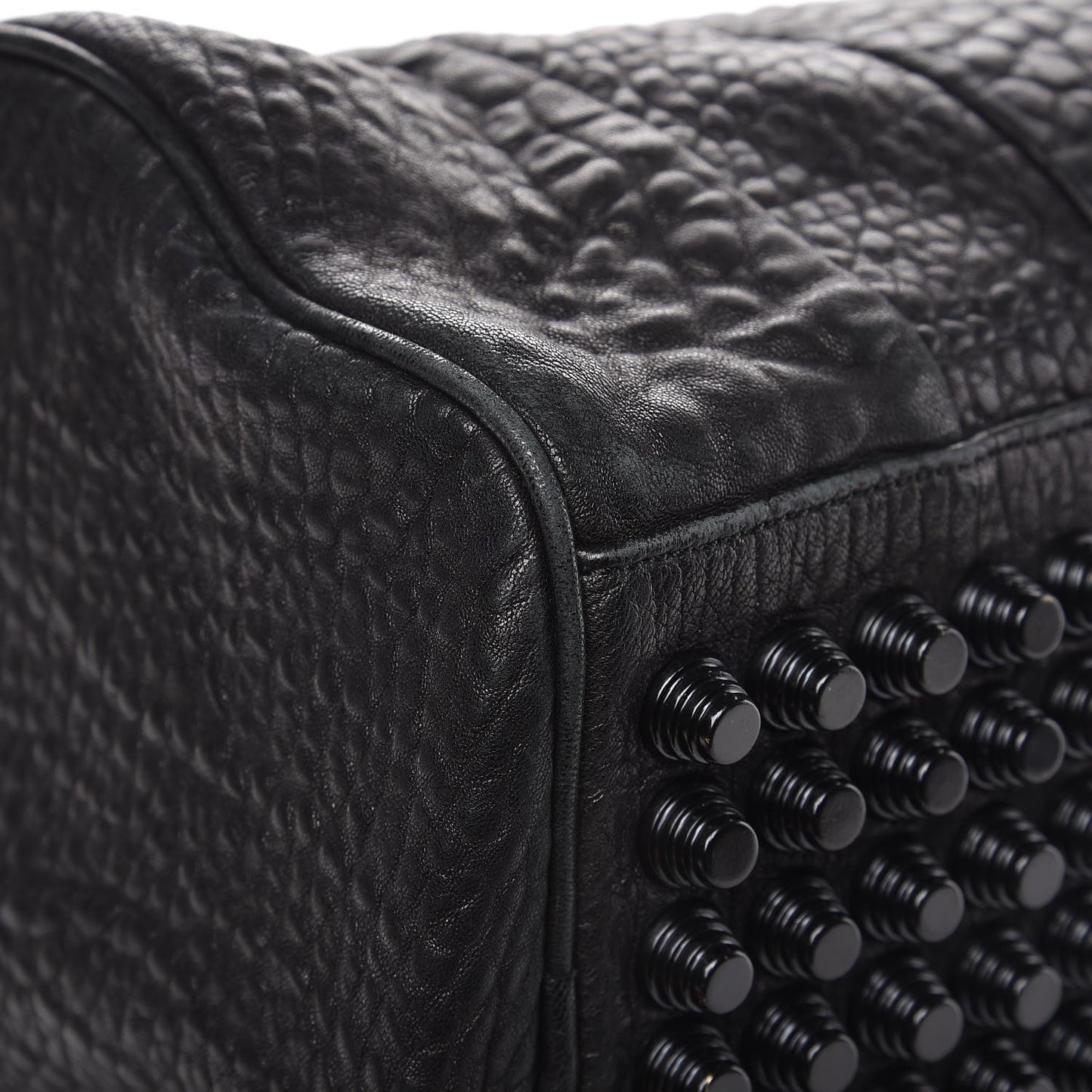 Pebbled Lambskin Rocco Black Matte Black Hardware
