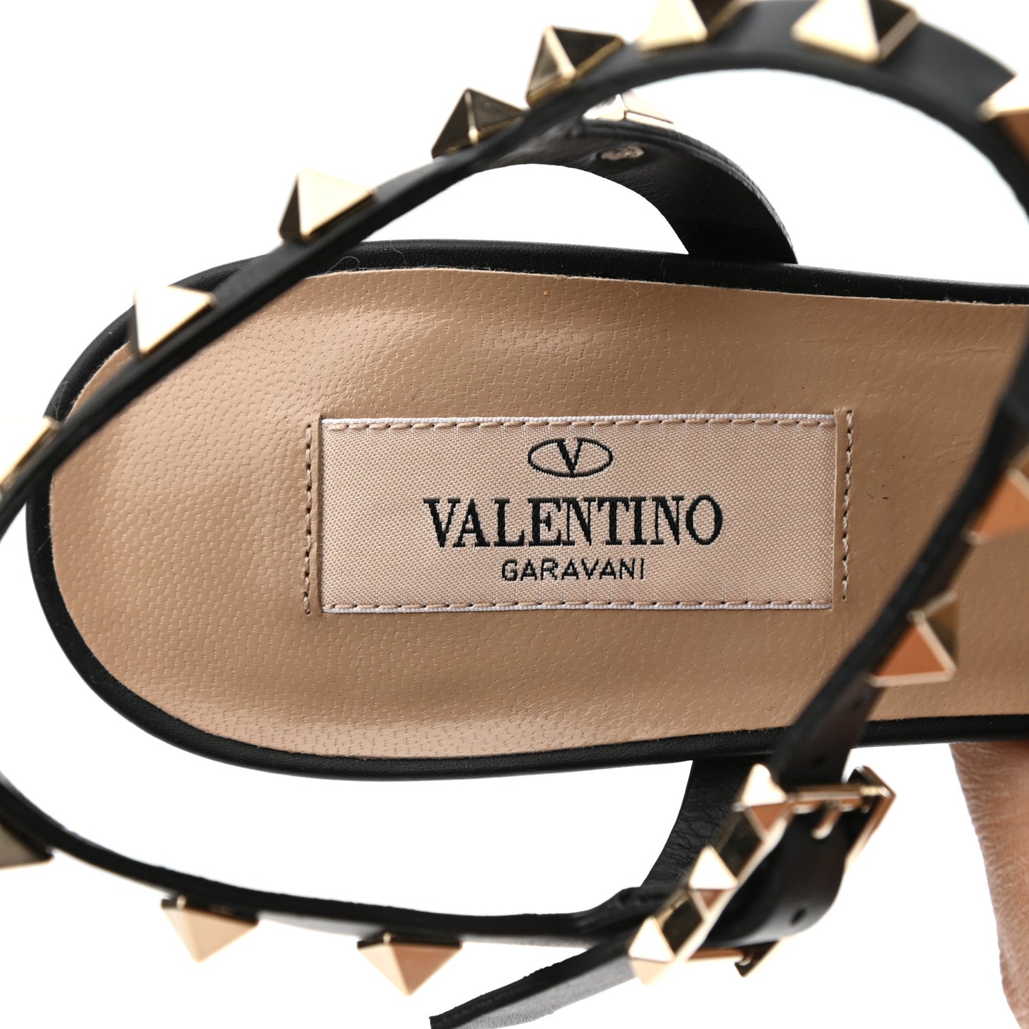Calfskin Rockstud 60mm City Sandals 38 Black