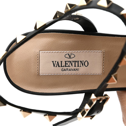 Valentino Garavani Calfskin Rockstud 60mm City Sandals 38 Black 7 of 7