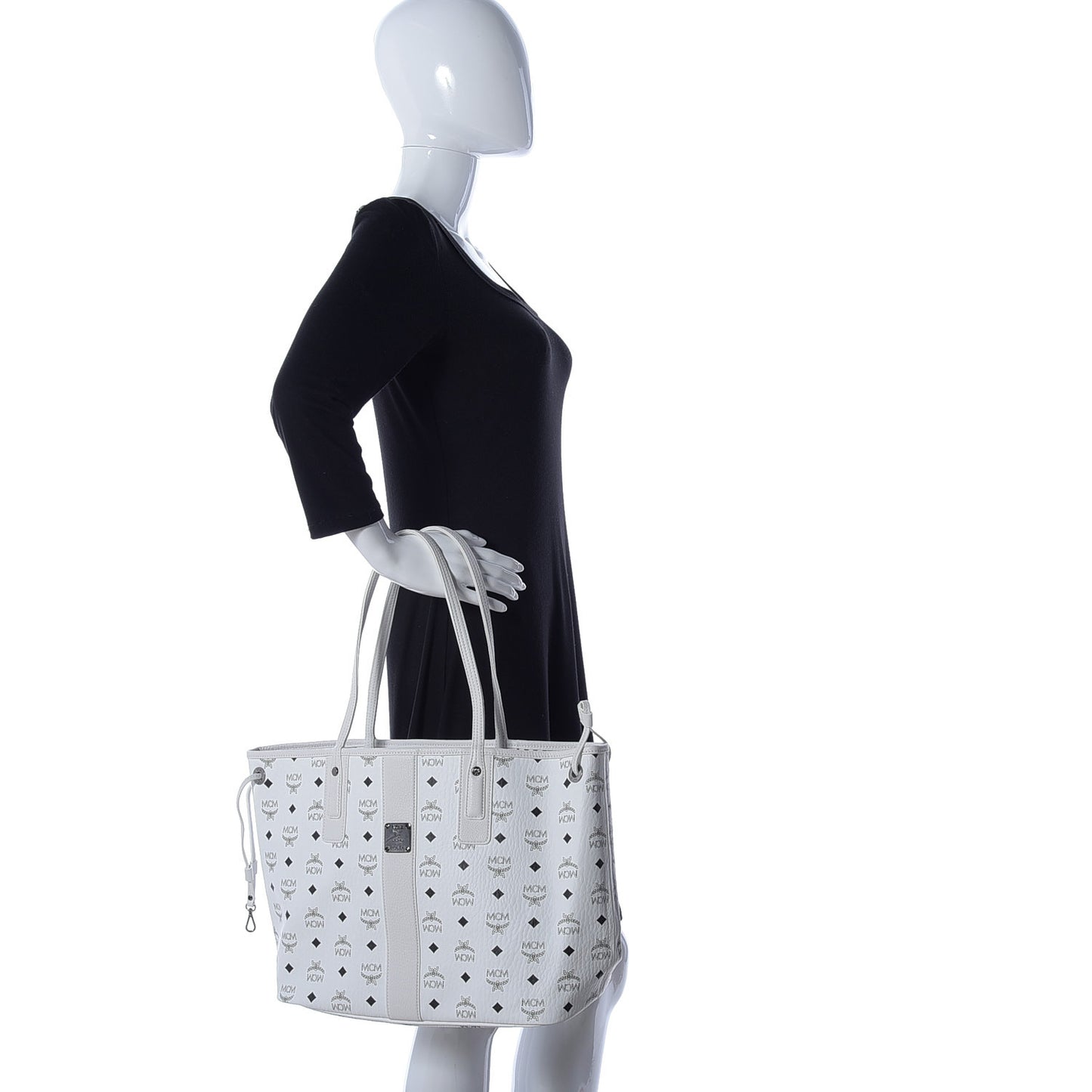 Visetos Medium Liz Reversible Shopper Tote White