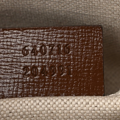 Gucci GG Supreme Monogram Azalea Calfskin Mini Horsebit 1955 Top Handle Bag Beige Ebony Brown Sugar 7 of 9