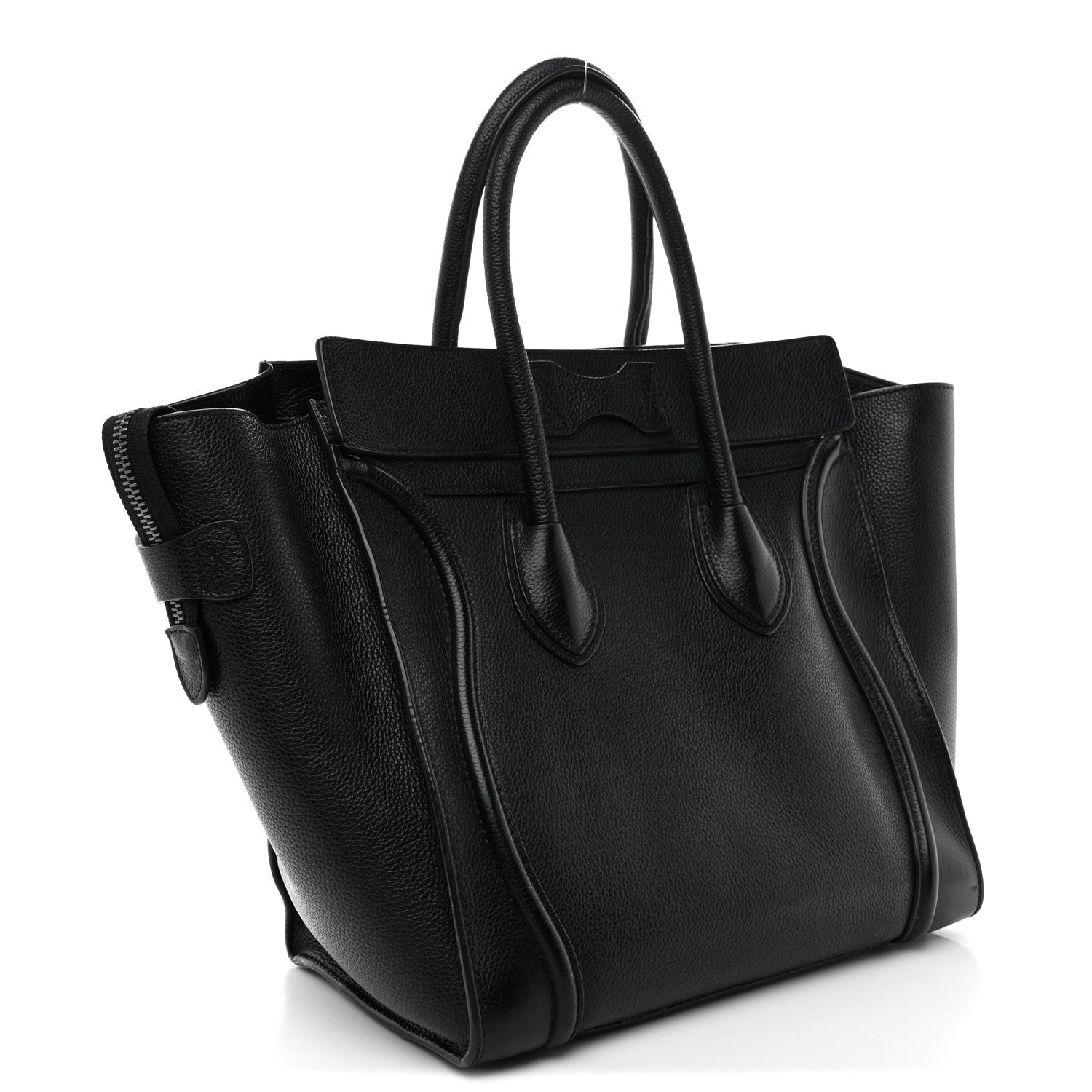 Celine Drummed Calfskin Mini Luggage Black 3 of 13