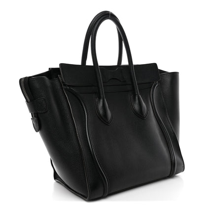 Celine Drummed Calfskin Mini Luggage Black 3 of 13