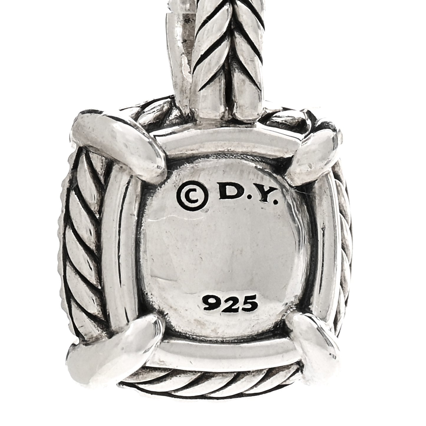Sterling Silver Diamond Black Orchid 9mm Chatelaine Pendant