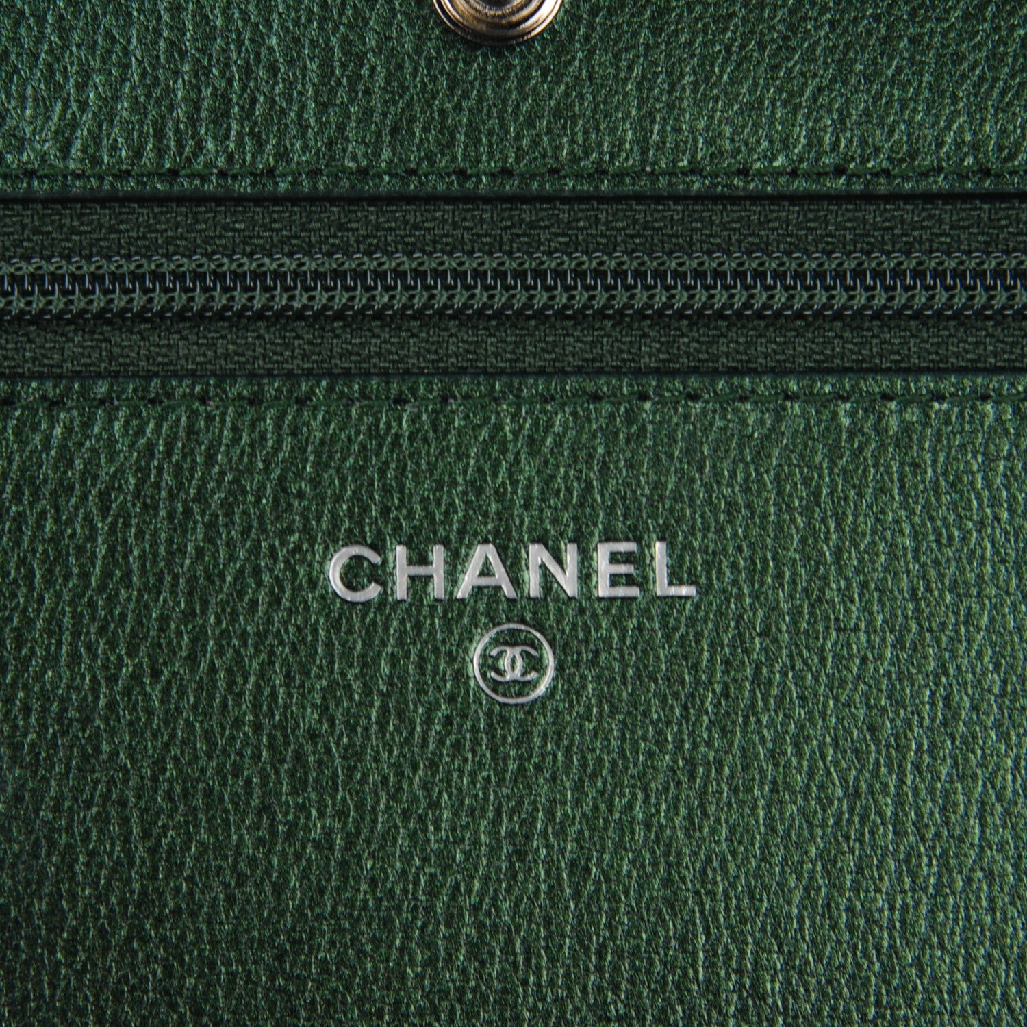 Chanel Iridescent Goatskin Quilted Wallet On Chain WOC Green 6 of 8