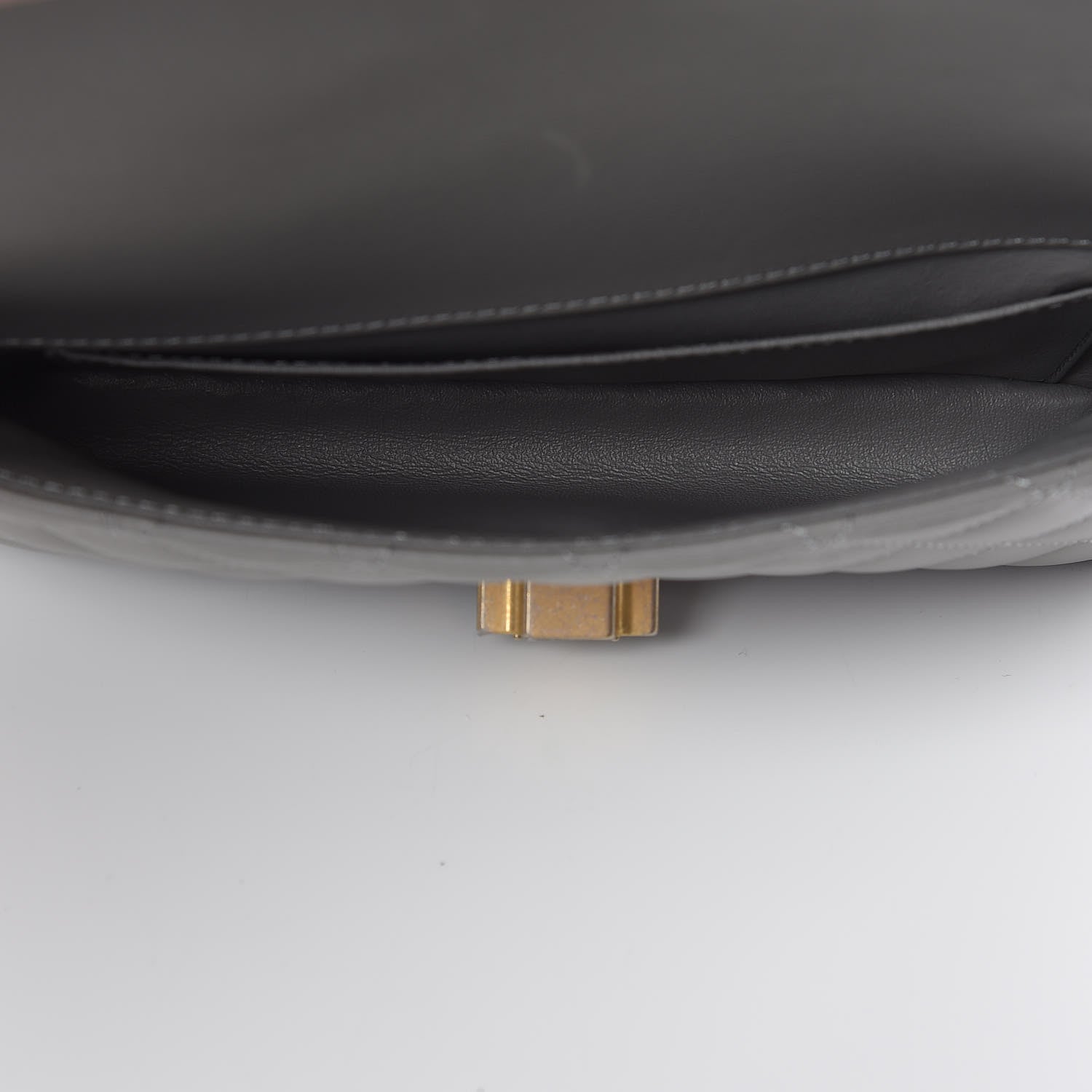 Chanel Lambskin Quilted Small Enamel CC Flap Grey Dark Navy 13 of 15
