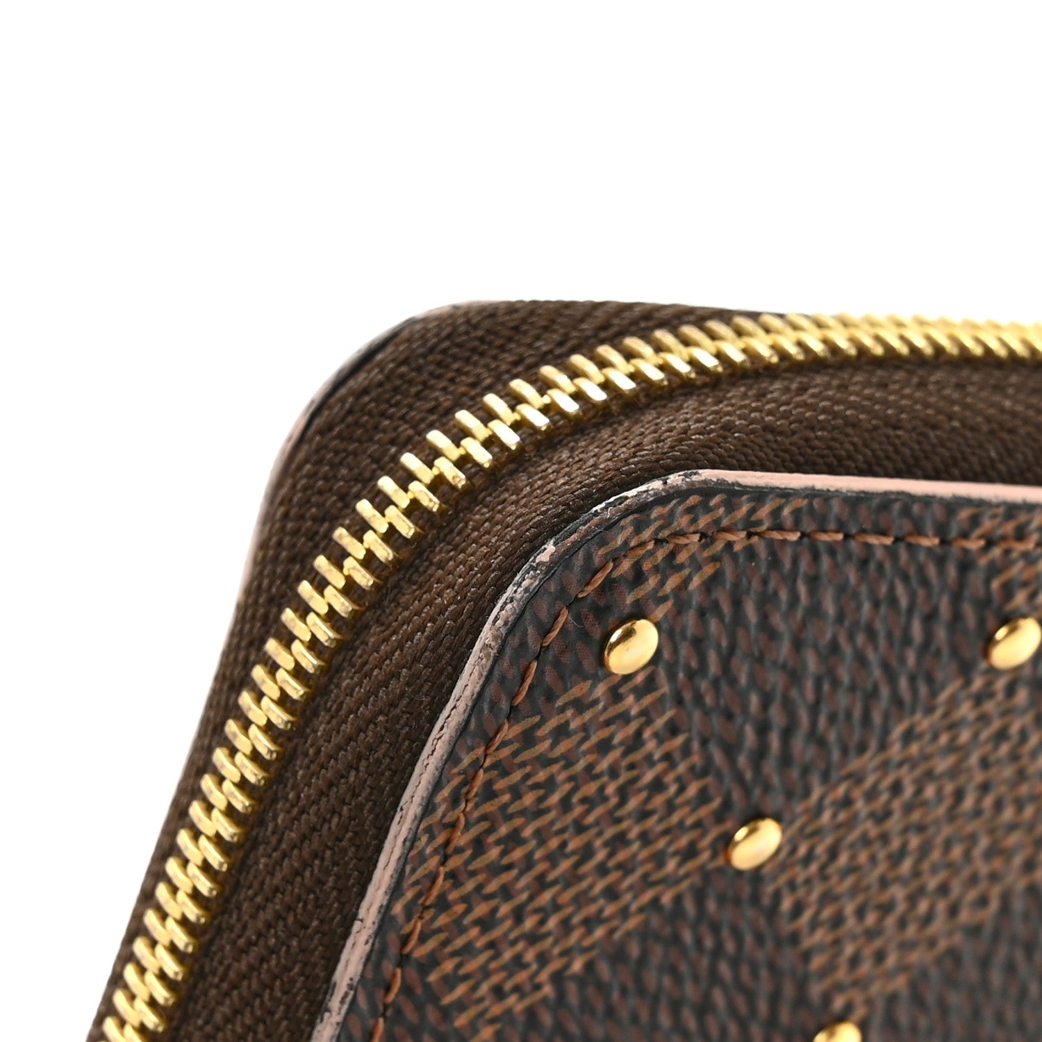 Louis Vuitton Damier Ebene Studded Zippy Coin Purse Rose Ballerine 8 of 9
