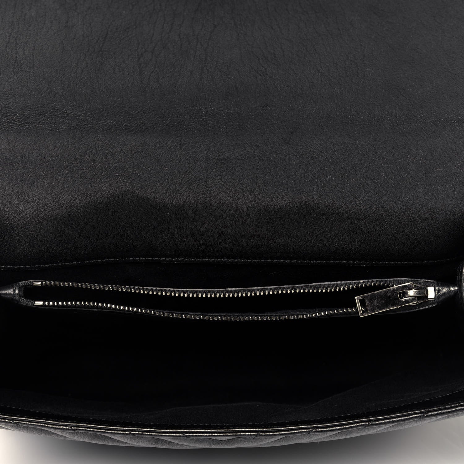 Saint Laurent Sheepskin Matelasse Chevron Monogram Large College Satchel Black 6 of 10