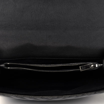 Saint Laurent Sheepskin Matelasse Chevron Monogram Large College Satchel Black 6 of 10