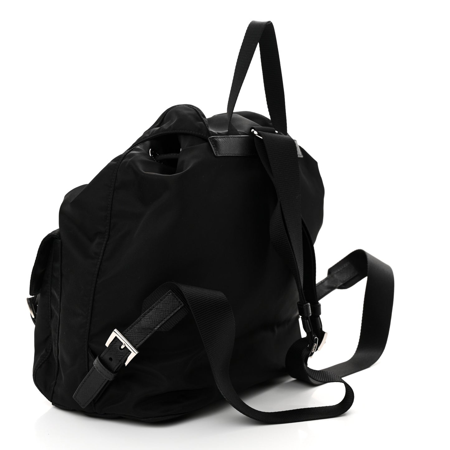 Re-Nylon Tessuto Saffiano Medium Backpack Black