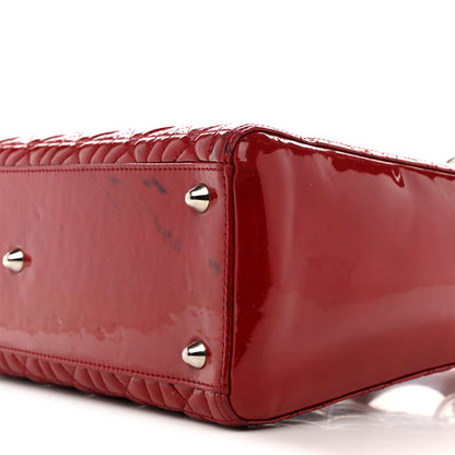 Christian Dior Patent Cannage Large Lady Dior Red 10 of 15