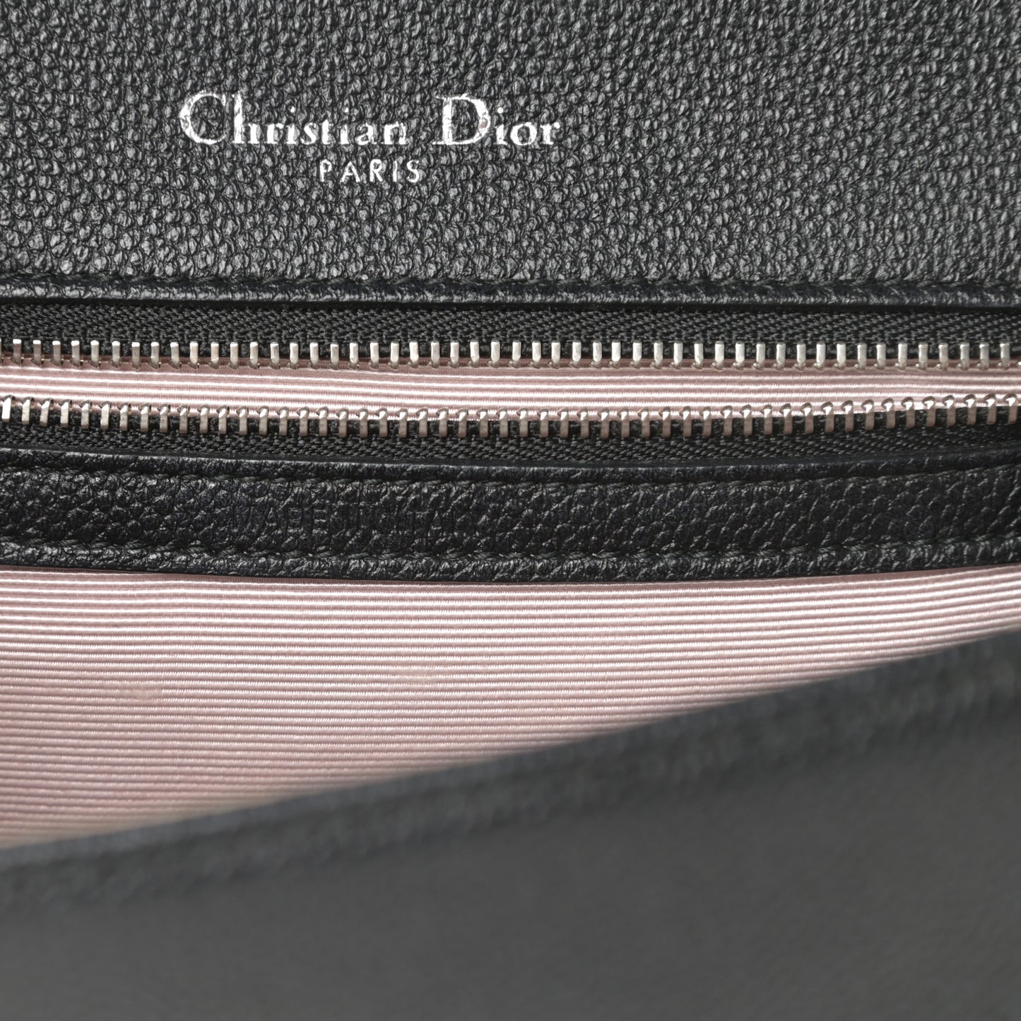 Grained Calfskin Small Diorama Flap Bag Black