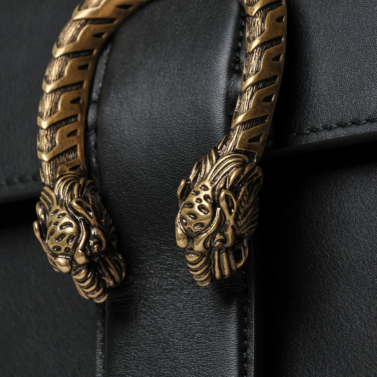 Gucci Moon Calfskin Web Large Dionysus Bamboo Top Handle Bag Black 8 of 8