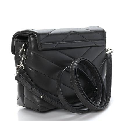 Saint Laurent Calfskin Y Quilted Monogram Toy Loulou Crossbody Bag Asphalt 3 of 9
