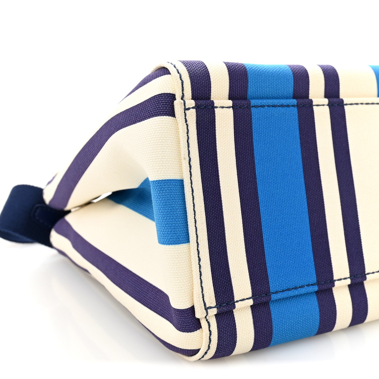 Miu Miu Canapa Vitello Striped Small Tote Turchese 9 of 10