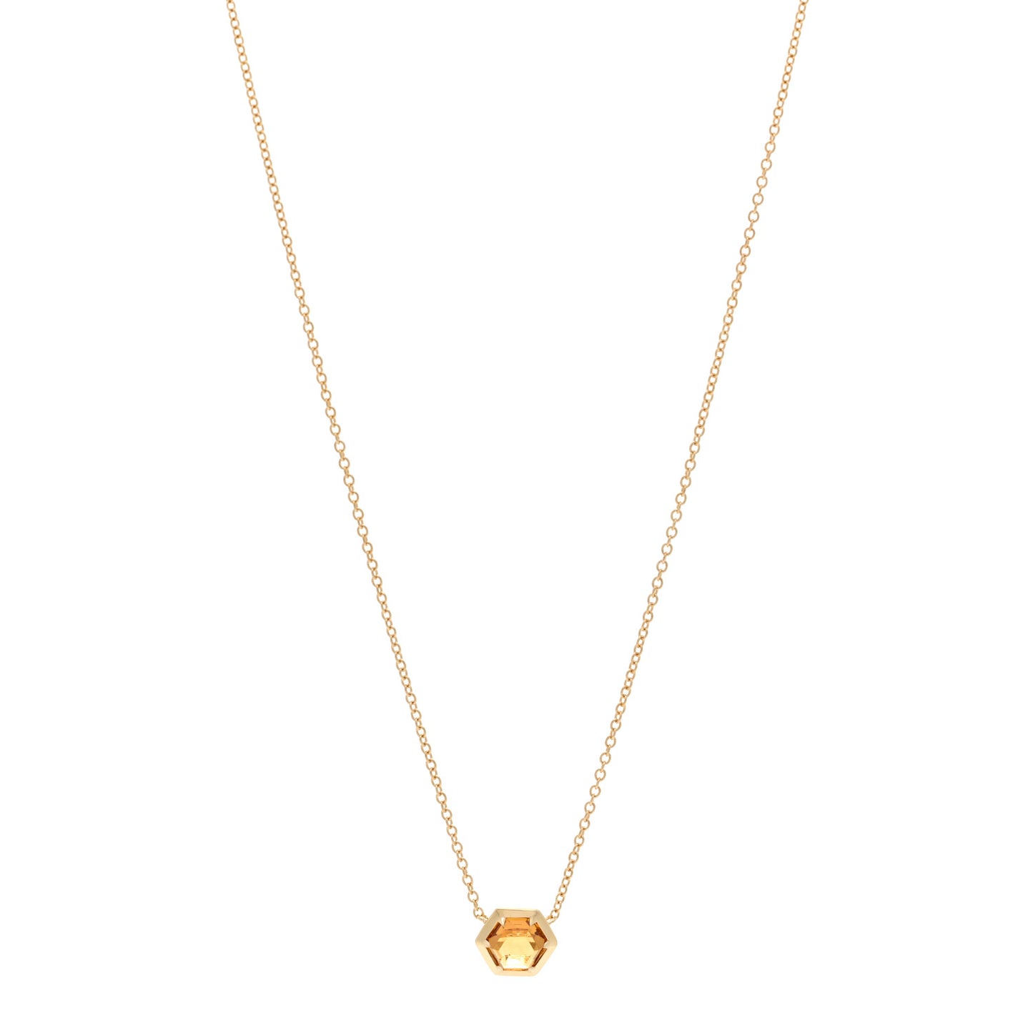 18K Yellow Gold Citrine Paloma's Studio Hexagon Pendant Necklace