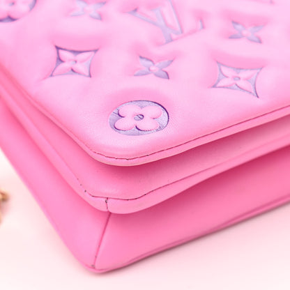 Louis Vuitton Lambskin Embossed Monogram Vuittamins Pochette Coussin Rose Violet 7 of 10