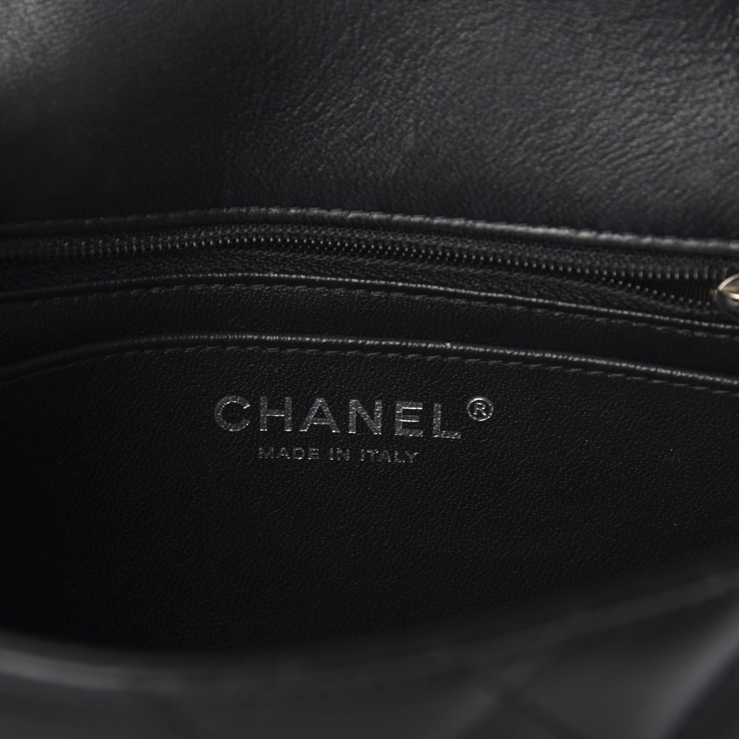 Lambskin Quilted Mini Square Flap Black