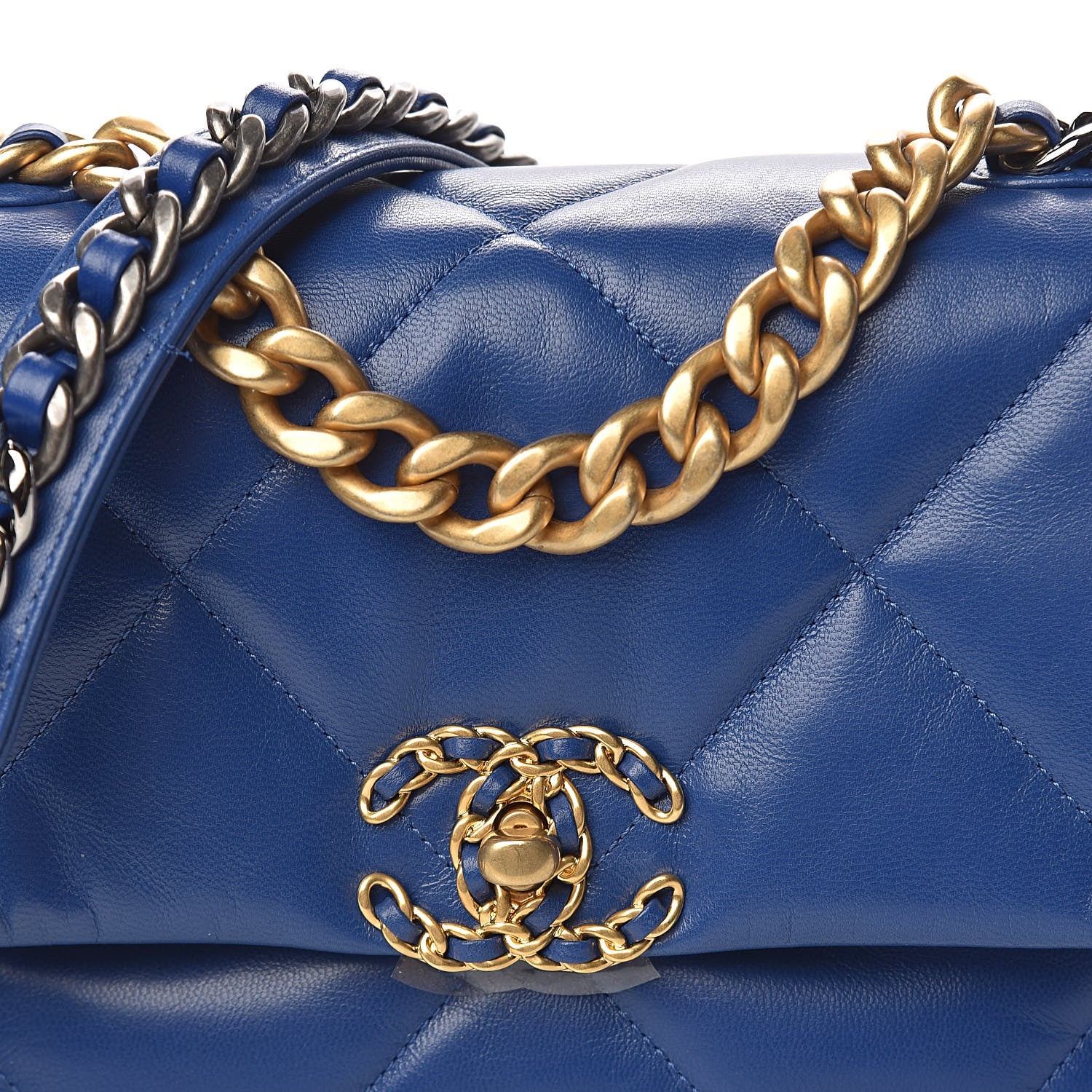 Chanel Goatskin Quilted Medium 19 Flap Dark Blue 10 of 11
