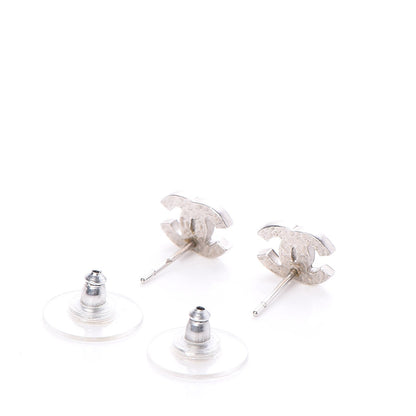 Chanel Crystal Mini Timeless CC Earrings Silver 3 of 4