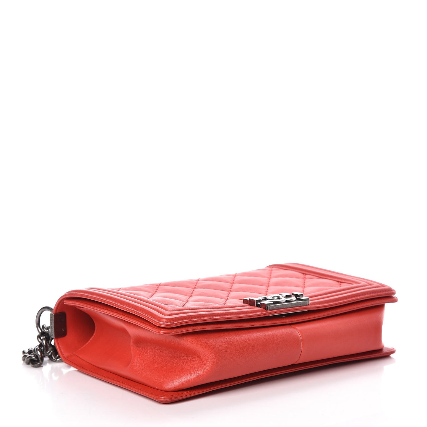 Calfskin Double Stitch New Medium Boy Flap Red