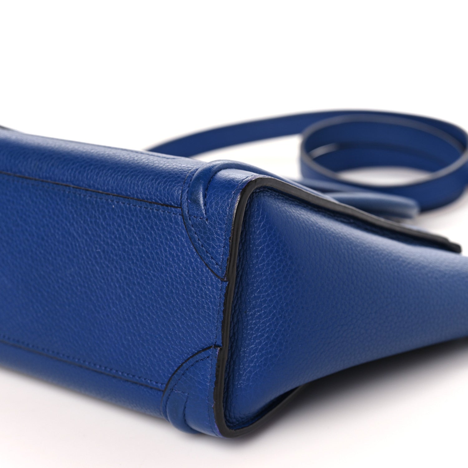 Celine Drummed Calfskin Nano Luggage Indigo 9 of 9