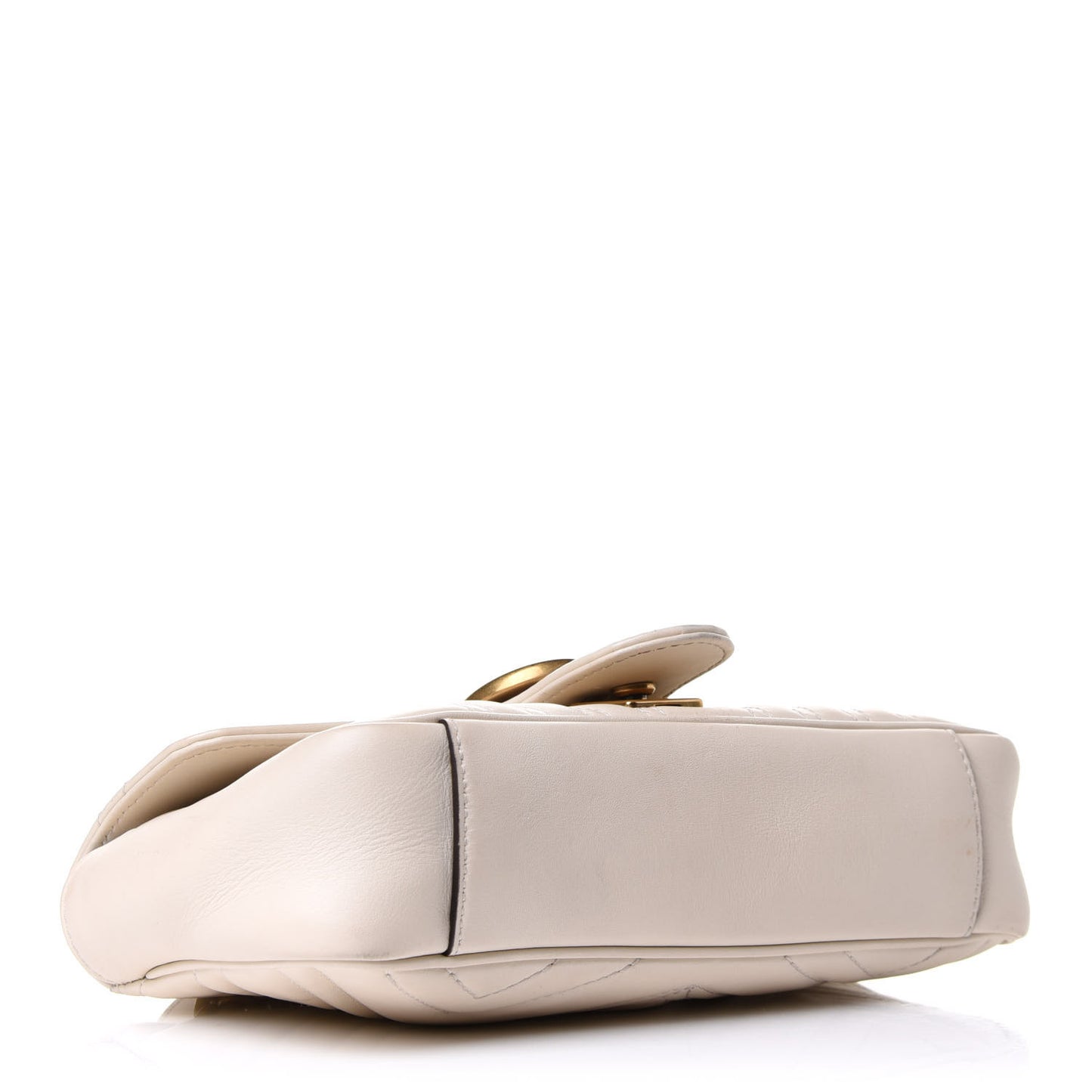 Calfskin Matelasse Mini GG Marmont Shoulder Bag White