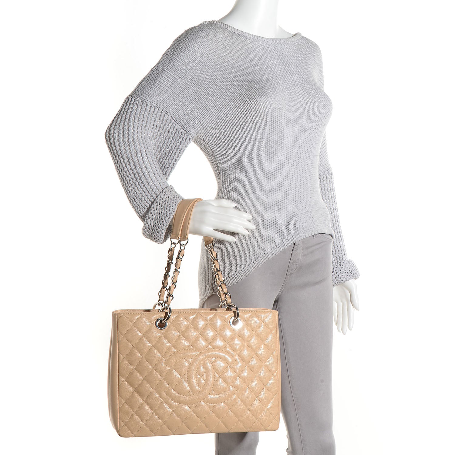 Chanel Caviar Grand Shopping Tote GST Beige Clair 2 of 8