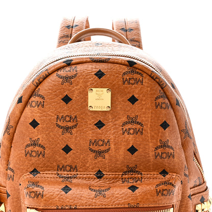 MCM Visetos Small Side Stud Stark Backpack Cognac 7 of 9