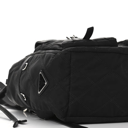 Prada Tessuto Nylon Saffiano Vela Quilted Backpack Black 8 of 13