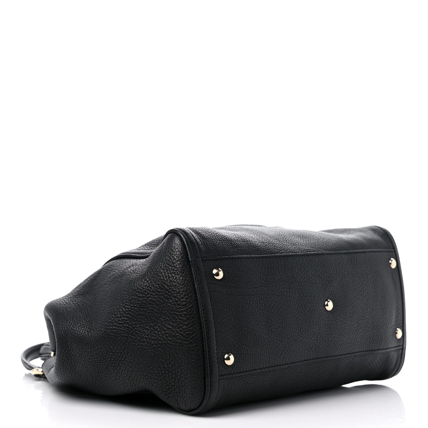 Pebbled Calfskin Medium Soho Shoulder Bag Black