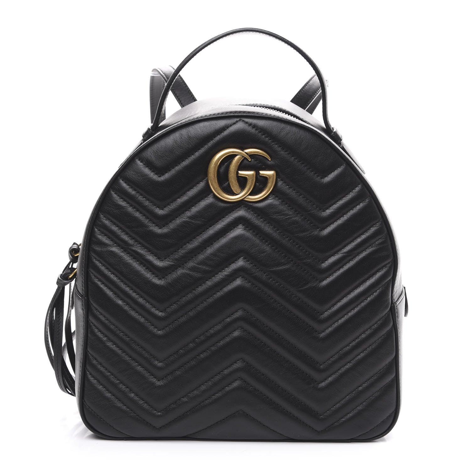 Gucci Calfskin Matelasse GG Marmont Dome Backpack Black 1 of 10