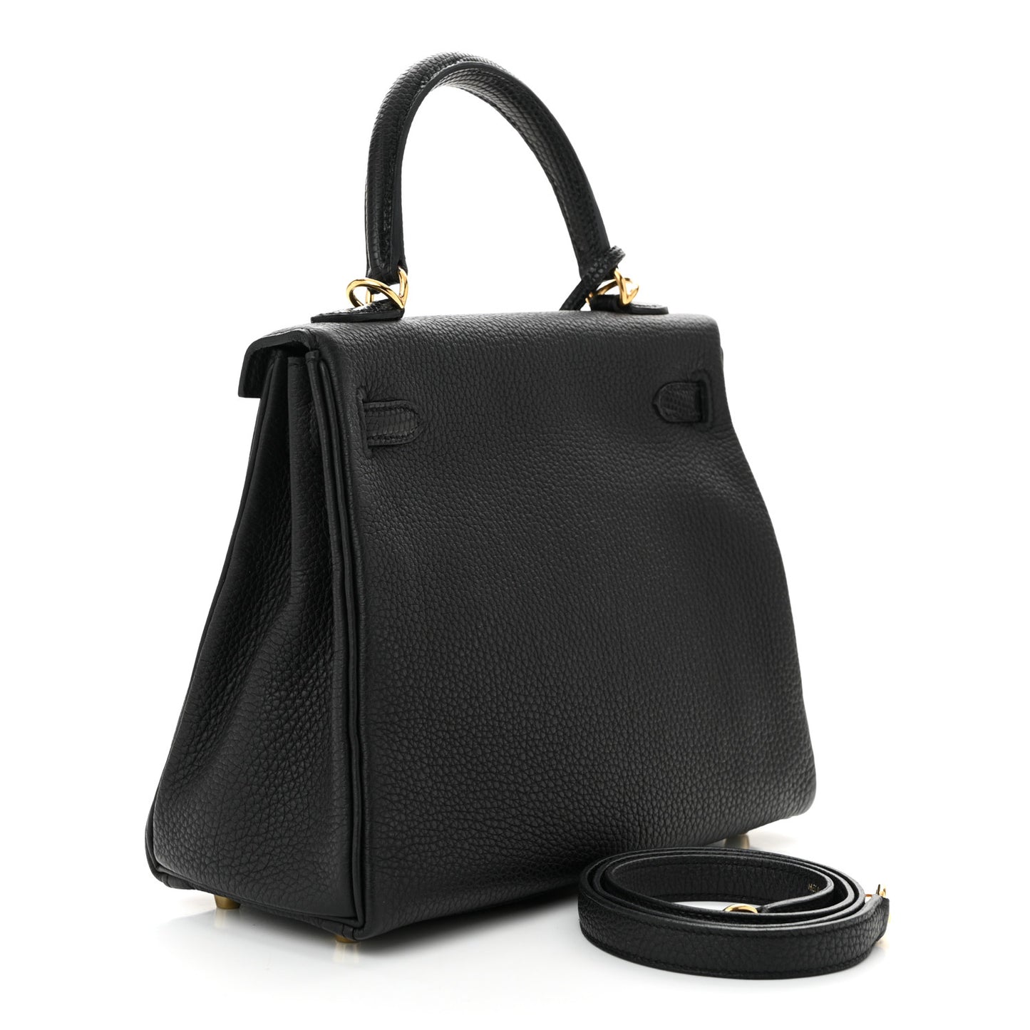 Togo Lizard Kelly Retourne Touch 25 Black Black