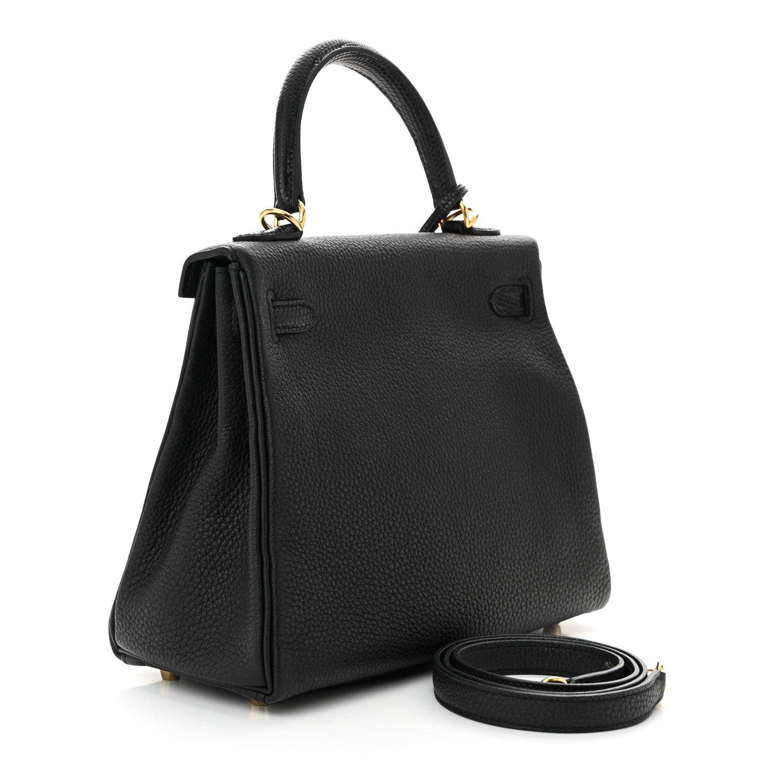 Hermes Togo Lizard Kelly Retourne Touch 25 Black Black 3 of 11