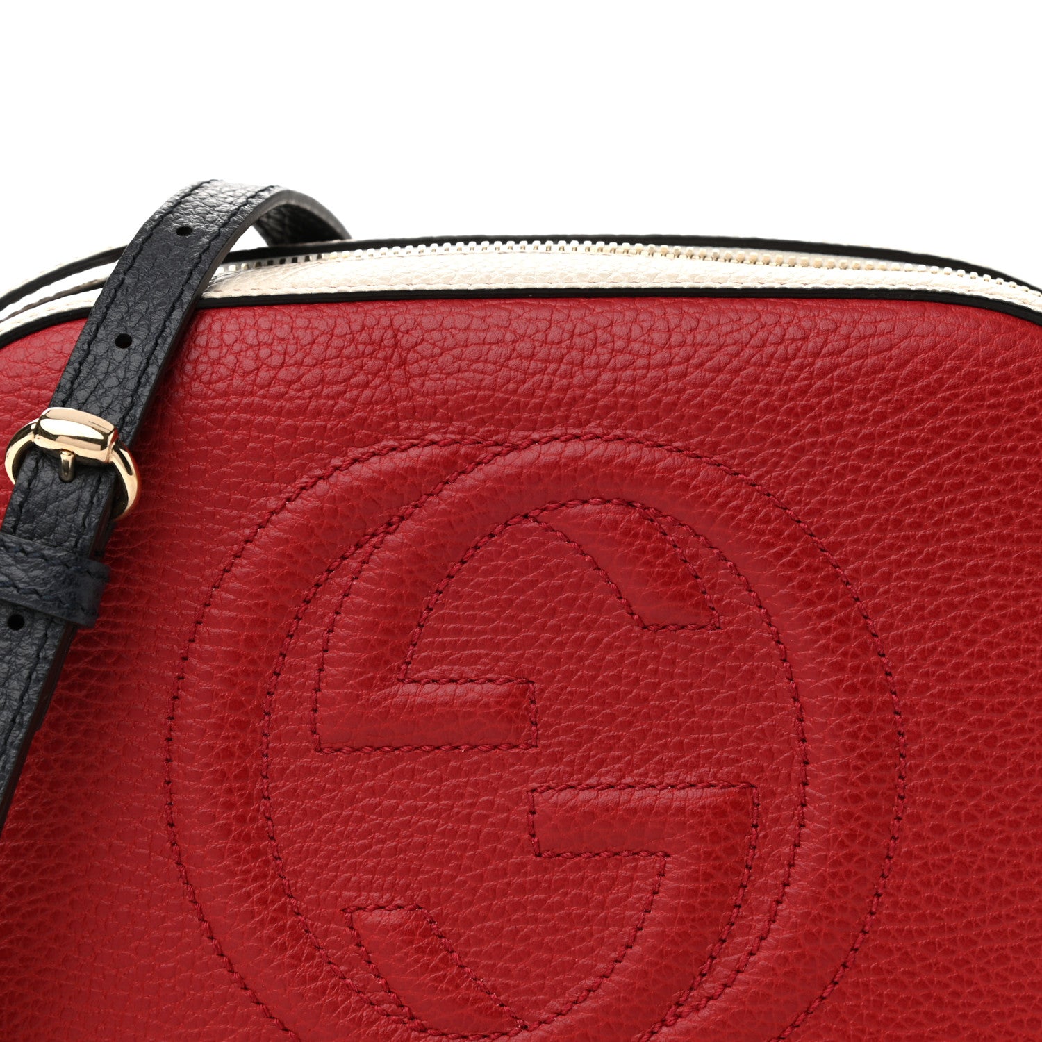 Gucci Dollar Calfskin Small Soho Disco Bag Hibiscus Red Mystic White Blue 9 of 11