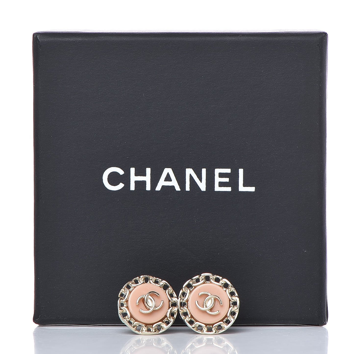 Resin CC Earrings Pink Gold