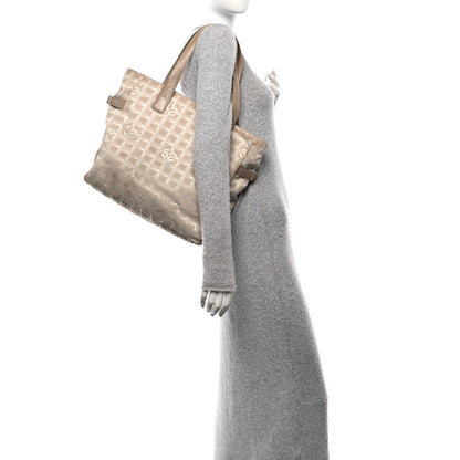 Chanel Nylon Travel Large Tote Beige 2 of 12