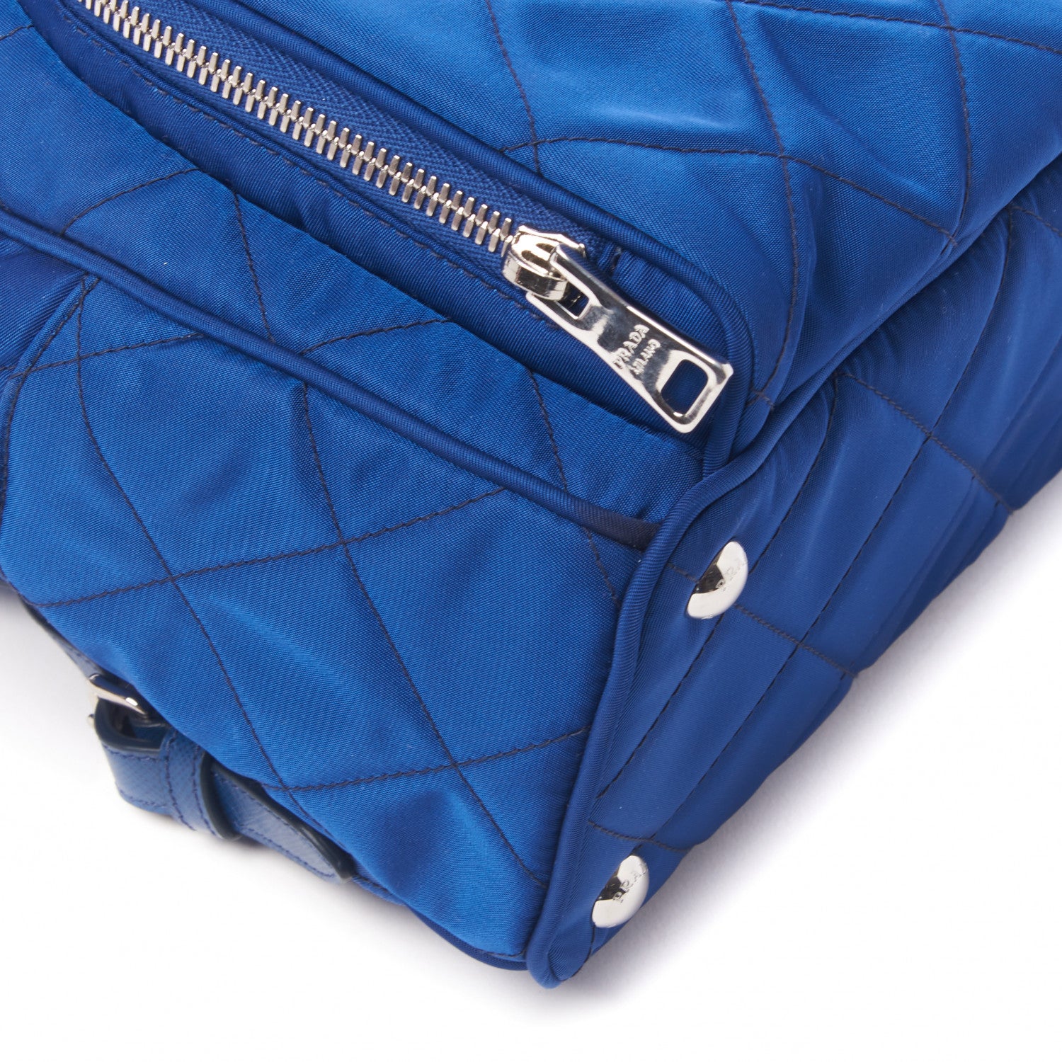 Prada Nylon Tessuto Impuntu Quilted Backpack Bluette 5 of 8