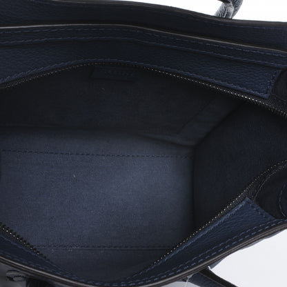 Celine Drummed Leather Nano Luggage Blue 5 of 6