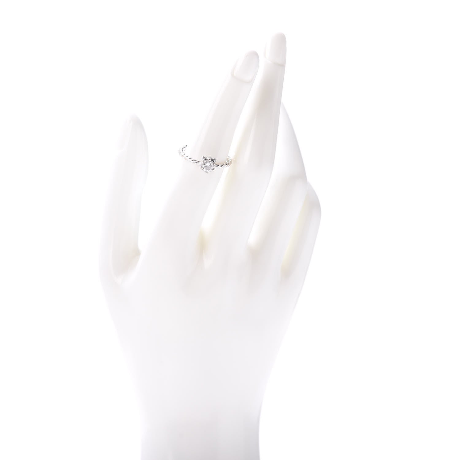 Gucci 18K White Gold Diamond .40ct Le Marché Des Merveilles Feline Ring 52 6 2 of 6