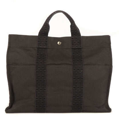 Hermes Canvas Herline MM Tote Grey 1 of 14