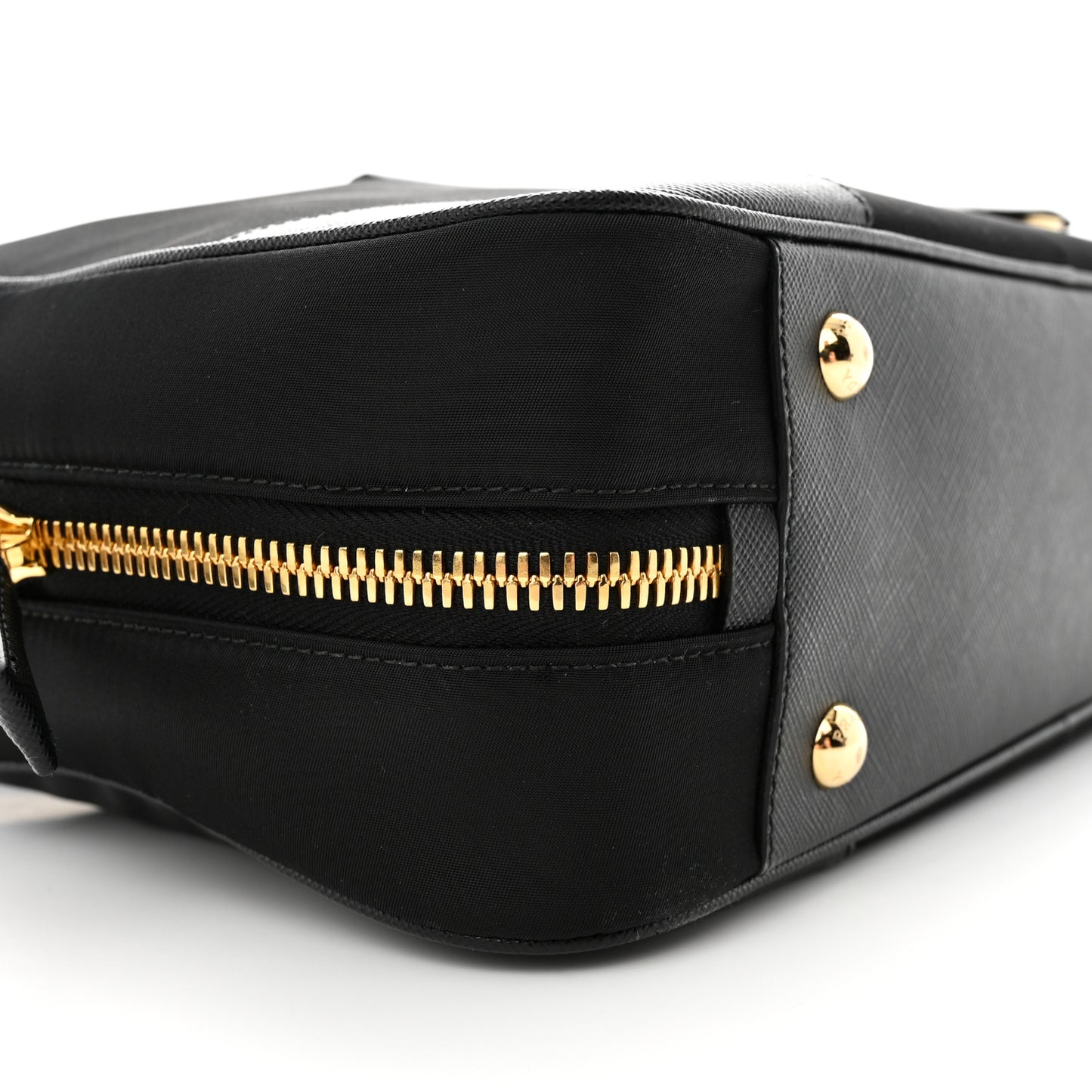 Re-Nylon Saffiano Large Re-Edition 1978 Two Handle Bag Black