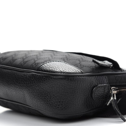 Gucci Pebbled Calfskin Nylon Monogram Belt Bag Black 9 of 10