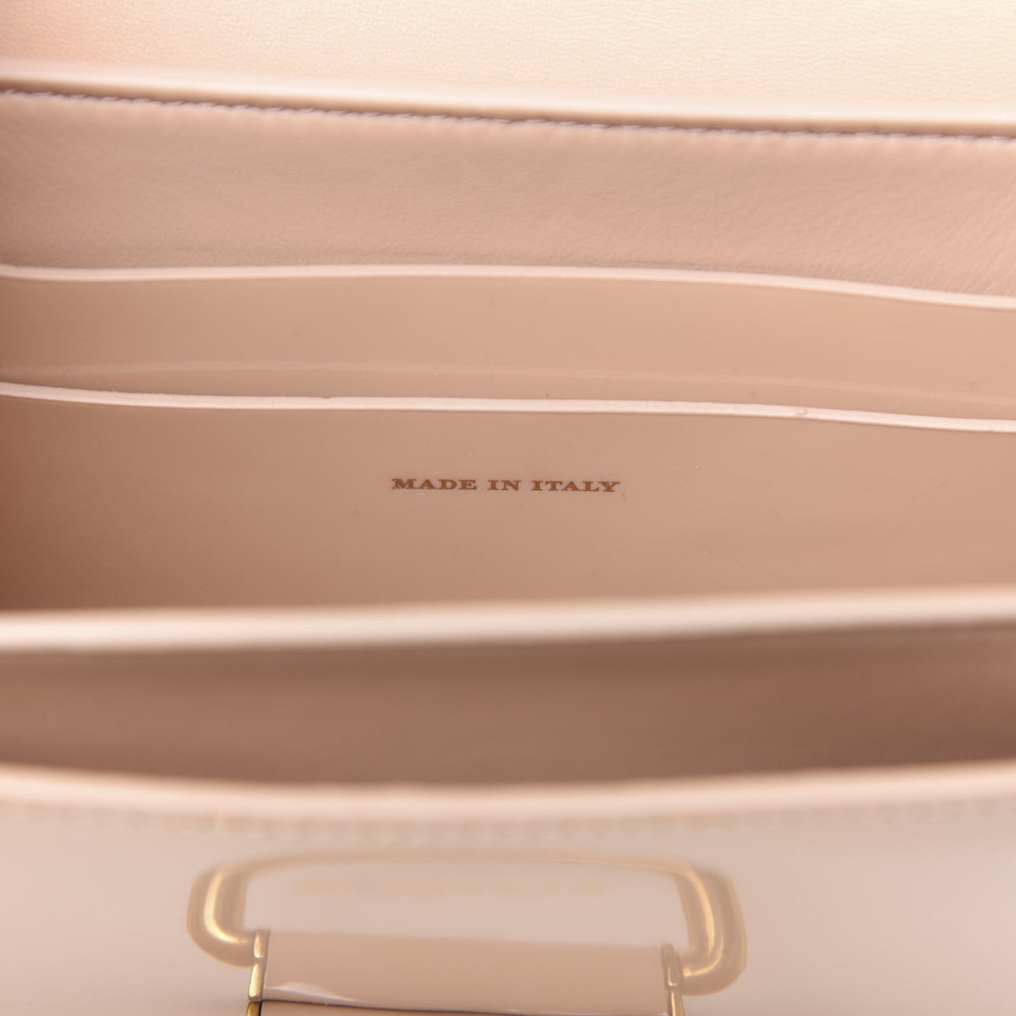 Patent Small D-Ring Bag Pale Fawn Pink